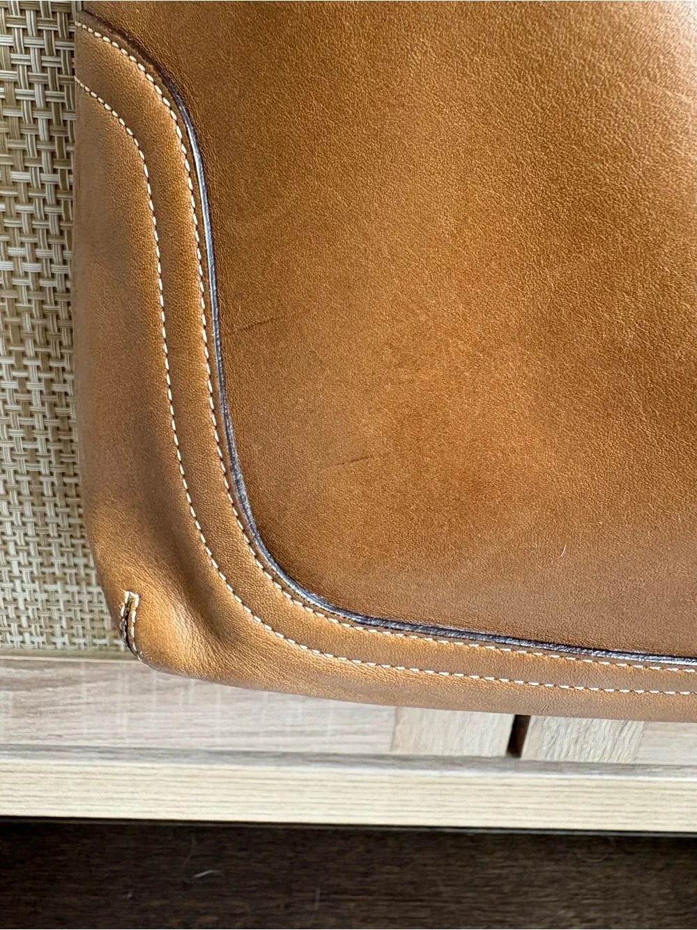 COACH Hampton Soho Hobo Tan Leather Buckle Flap Y2K Shoulder Bag Handbag *READ*